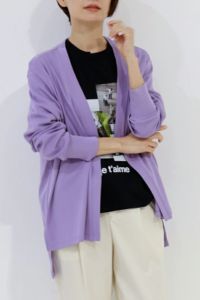 V開きロングカーディガン