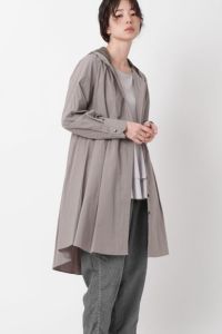 メッシュフードロングシャツ