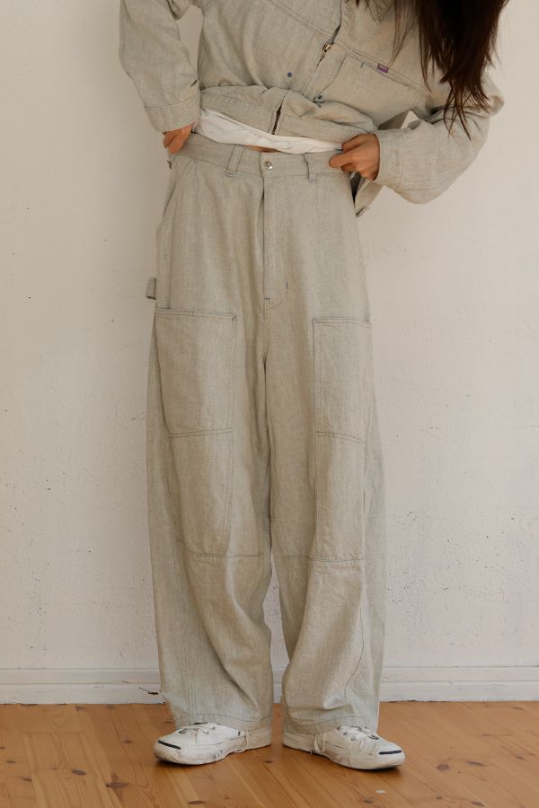 Garance et VioLette❤️新品✨️デニムダブル二ーペインターパンツ リサイクルデニムダブルニーペインターパンツ | メゾンドアムウ