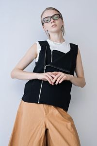 【お届け最短5日】ワッフルフロントレイヤードベスト