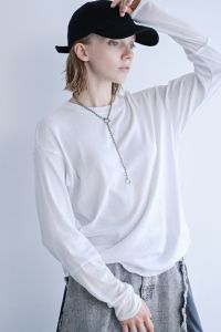 袖口チュールプルオーバー