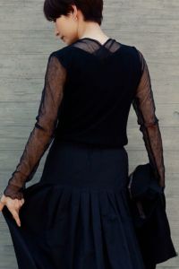メッシュネックプルオーバー