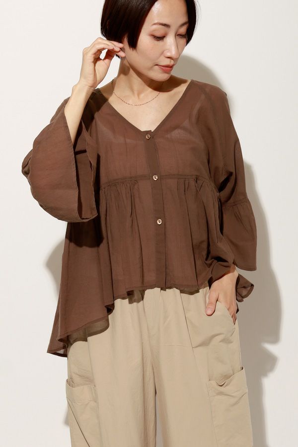 【A&S】ギャザーブラウスミドル丈 アームギャザーブラウス | メゾンドアムウ