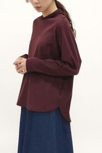 チュールフード強撚プルオーバー