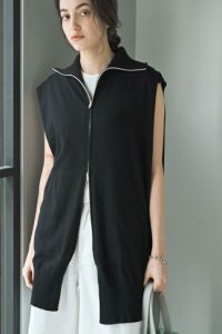 Zip UPロングベスト