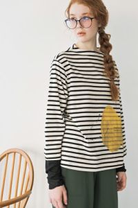 【お届け最短5日】ボーダーチュールカフプルオーバー