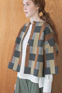 【お届け最短5日】バスケットチェック8分袖カーディガン