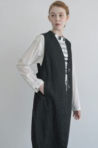 ドライタッチデニムロングベスト