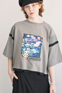 ラグラン配色プルオーバー