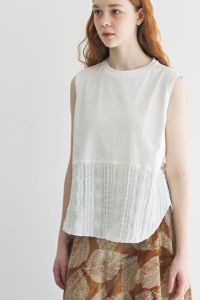 裾レースタンクトップ