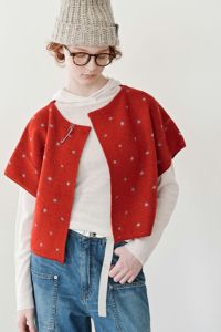 パイルドットオープンベスト(キルトピン付)　