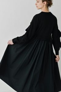 フリル切替ギャザーワンピース