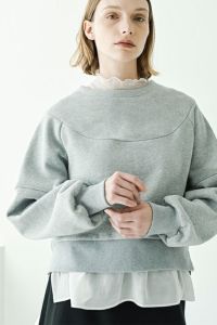 裏起毛レイヤープルオーバー