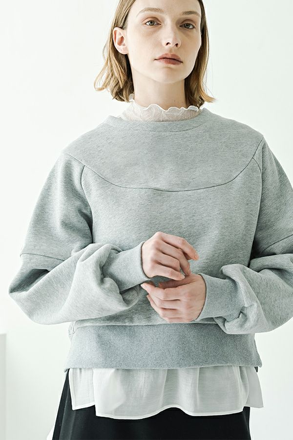 【30%OFF】裏起毛レイヤープルオーバー