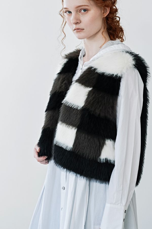 【30%OFF】エコFOXパッチワークベスト　