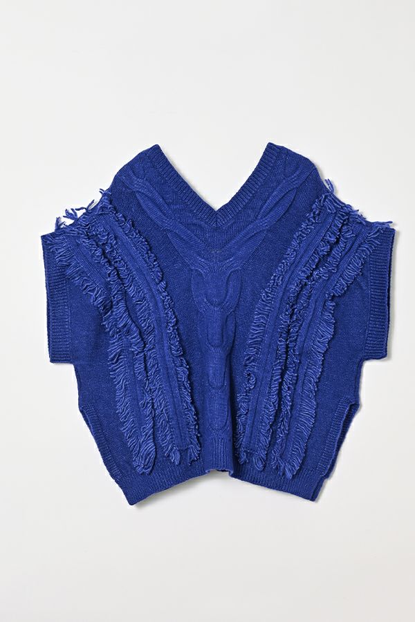 お届け最短】ケーブルフリンジZipベスト | メゾンドアムウ