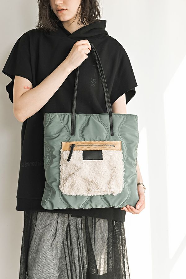 【お届け最短】スクエアボアコンビトートBAG