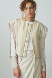 ウールツィード切替ベスト