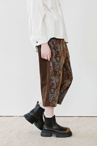 フロッキーデニム8分丈パンツ