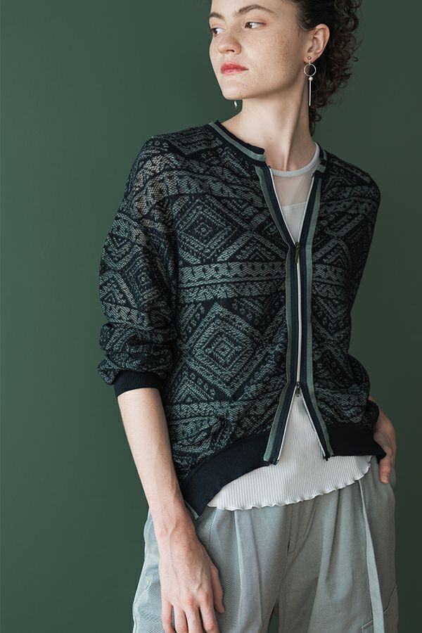 【2月上旬入荷】トライバルシアーZipカーディガン