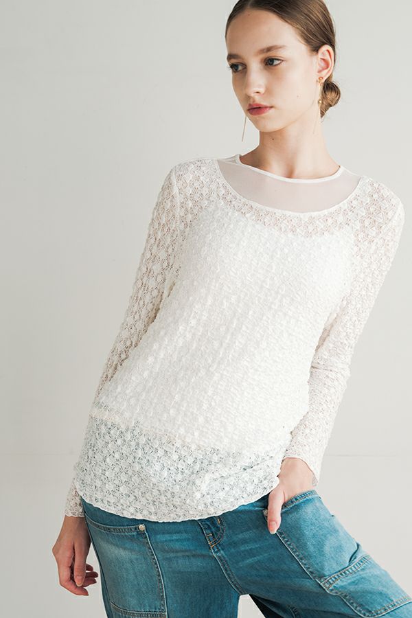【2月上旬入荷】ストレッチレースプルオーバー